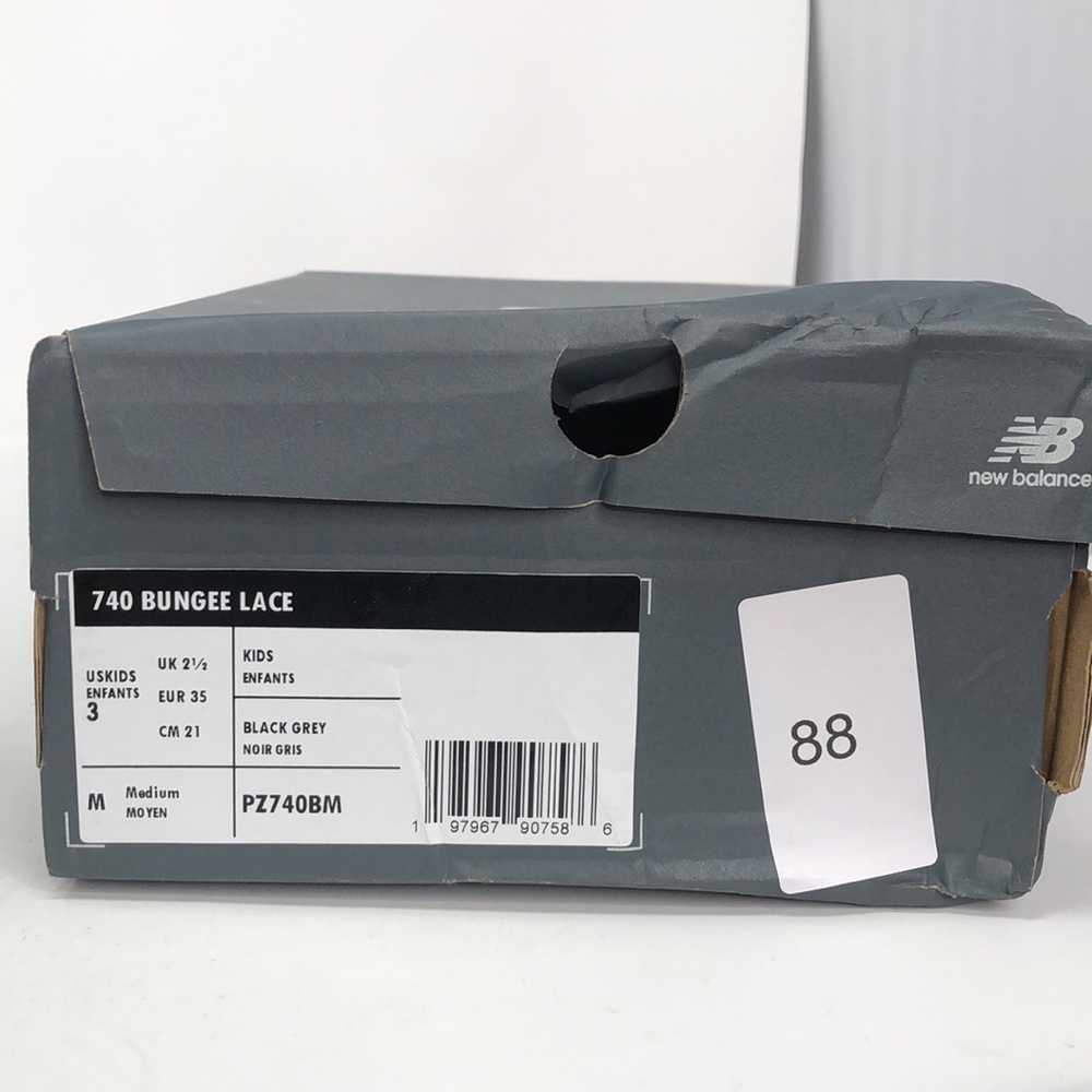 New Balance Big Kids 740 Bungee Lace PZ740BM Black Grey Casual Shoes - Size 3 - Picture 5 of 16